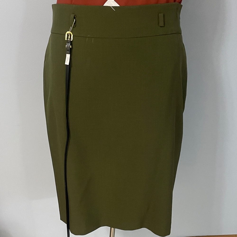 Elegant Olive Pencil Skirt